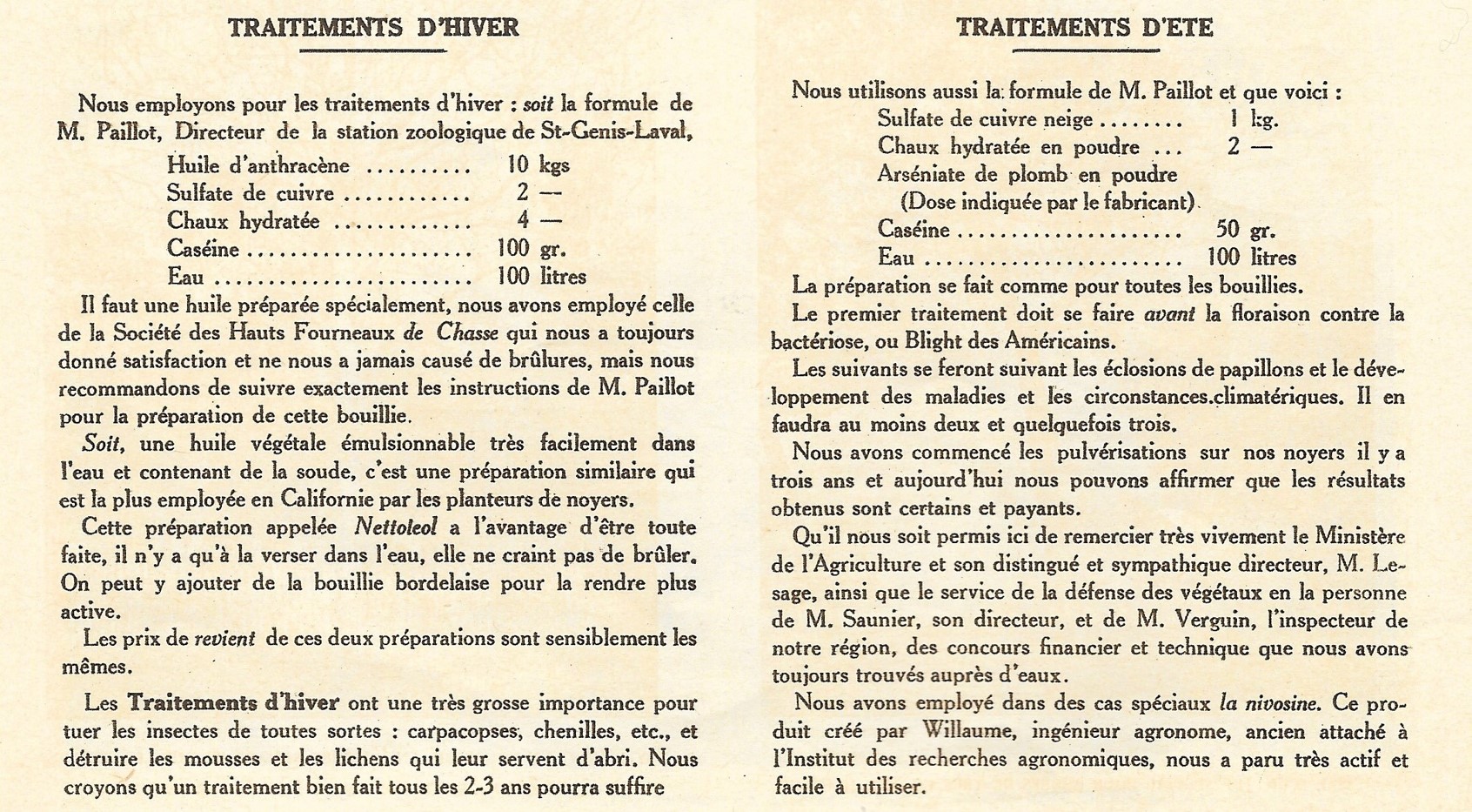 traitement noix 1932